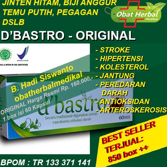 READY STOCK Obat Herbal Jantung, Stroke, Kolesterol, Hipertensi D'Bastro 60 Kpasul Asli