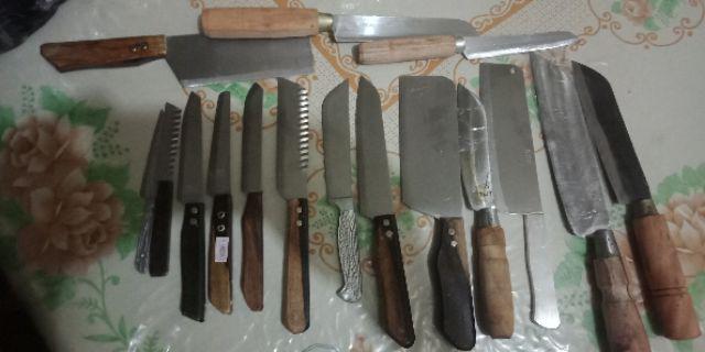Paket 13 Pisau Dapur Cacah Cincang Daging Buah Sayur Usul Lambu - Bahan Baja & Stainless