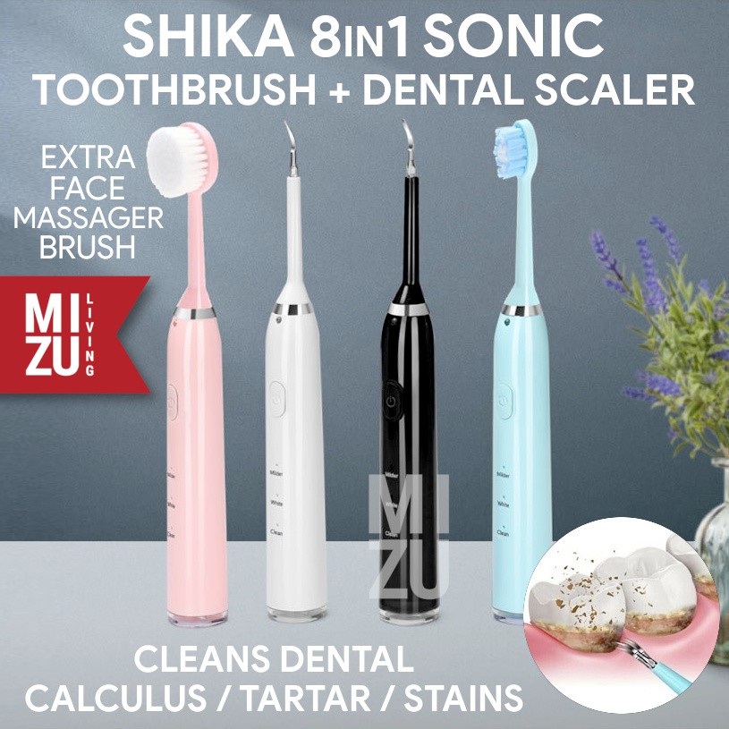 MIZU SHIKA Dental Scaling Pembersih Karang Gigi Sonic Electric Toothbrush Sikat Gigi Elektrik SET