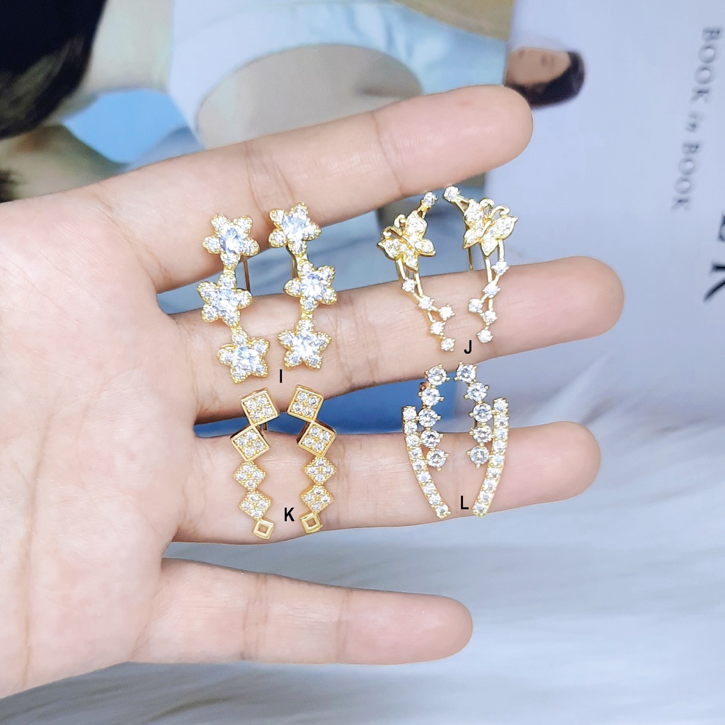 Anting Fashion Jalar Bunga Kupu - BE291