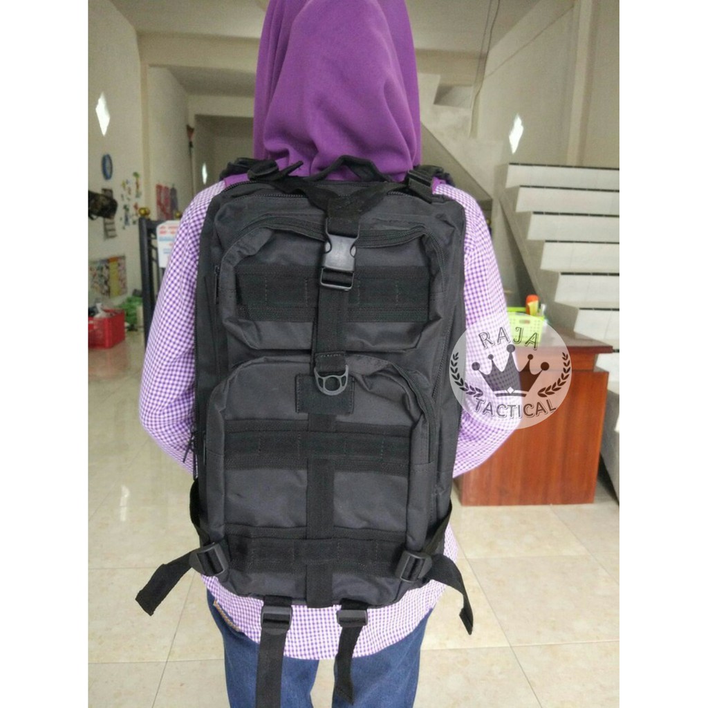 Tas Punggung Hitam TNI POLRI Ransel Tactical Army Brimob