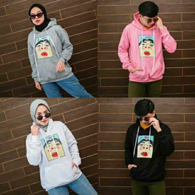 Fourfashion SWEATER I AM COOL Hoodie Hodie Jaket Wanita Jacket Woman