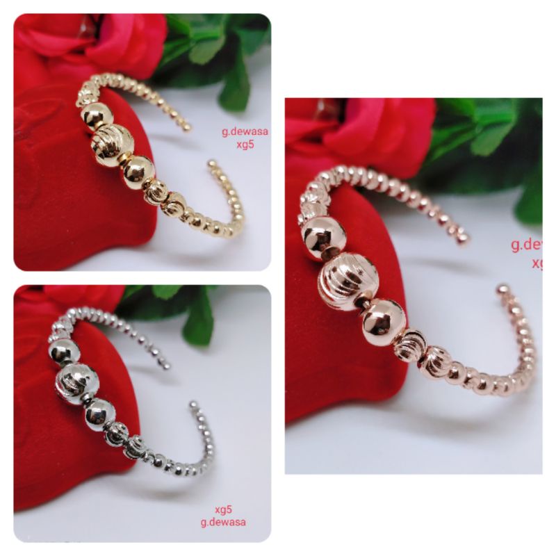 Gelang Tangan Fleksibel Bangle Wanita Titanium Xuping Perhiasan Aksesoris Fashion Lapis Emas Anti Karat