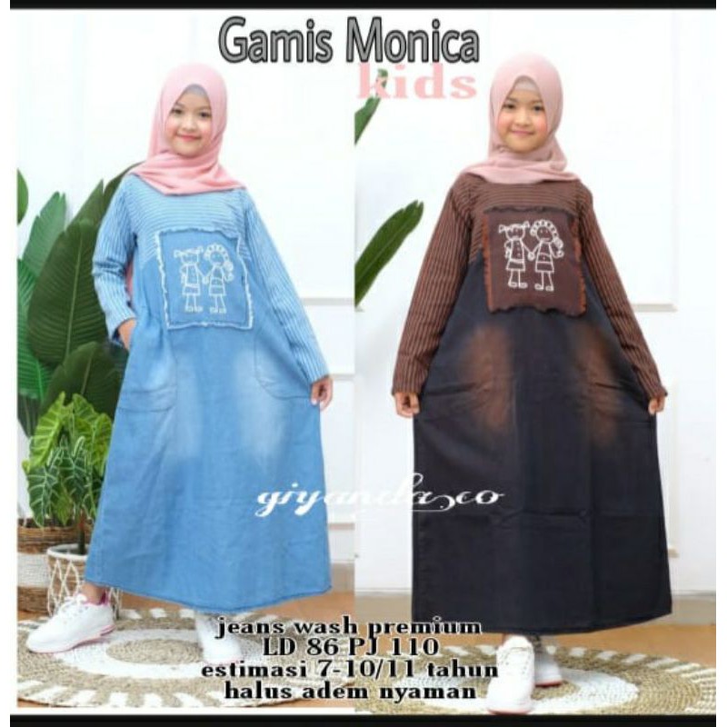 GAMIS JEANS ANAK TANGGUNG REMAJA DENIM PREMIUM MONICA MAXY KIDS 8-10/11 TAHUN ORIGINAL BY MEIA DENIM