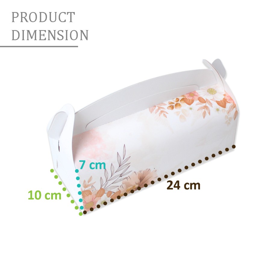 

[HARGA 10PCS] GABLE BOX PEACHY FLEUR : 24x10x7 cm / IVORY / hampers / box lebaran