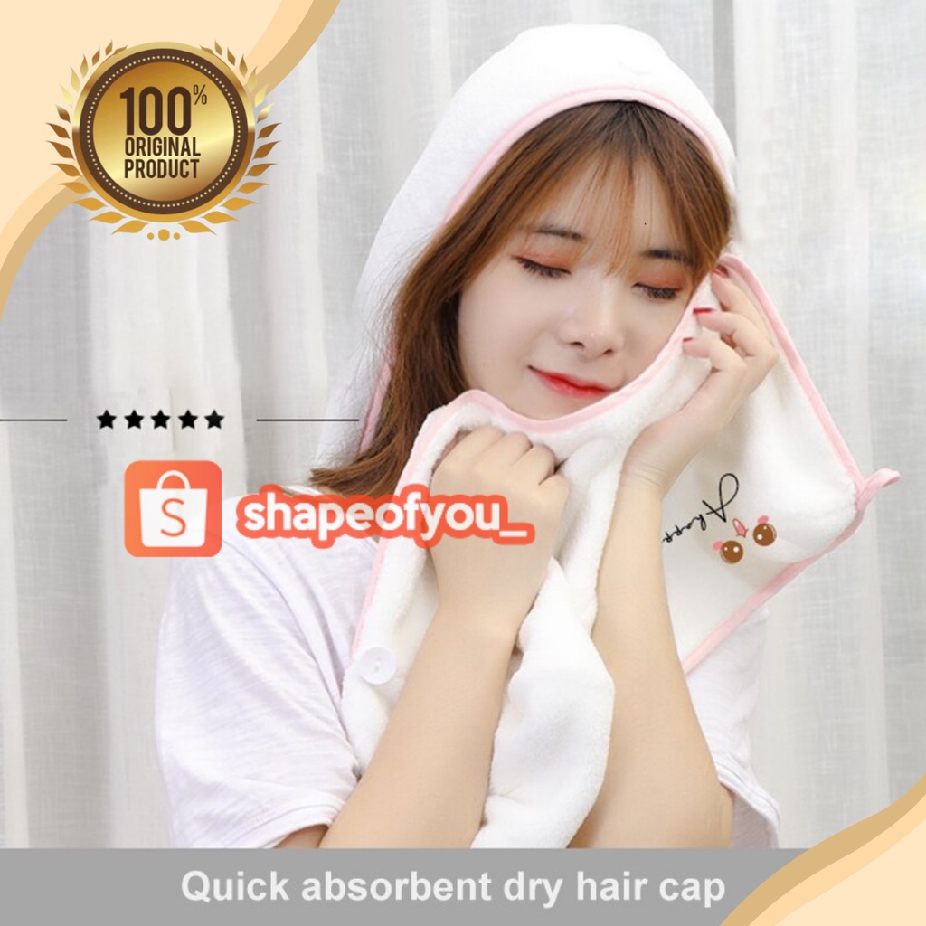 Handuk Microfiber Pengering Rambut Rapid Beludru Tebal Topi Pembungkus Mandi Handuk Kamar Mandi Kering Turban Topi Cepat Handuk Serat Mikro