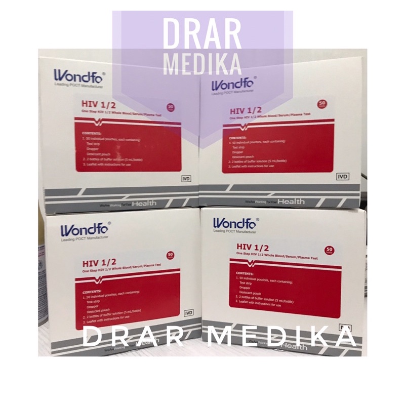Jual tes hiv strip Whole blood / serum / plasma wondfo isi 50 tes harga