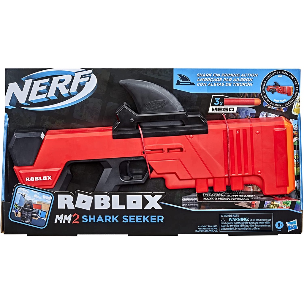 NERF ROBLOX MM2 SHARK SEEKER BIG BLASTER ORIGINAL NERF HASBRO