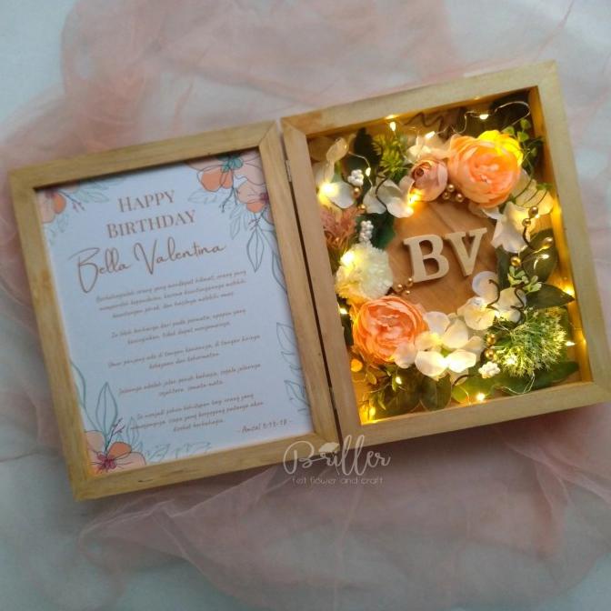 

FLOWER BOX/FRAME - BIRTHDAY GIFT/KADO ANNIVERSARY/HADIAH VALENTINE DG654EAFVD