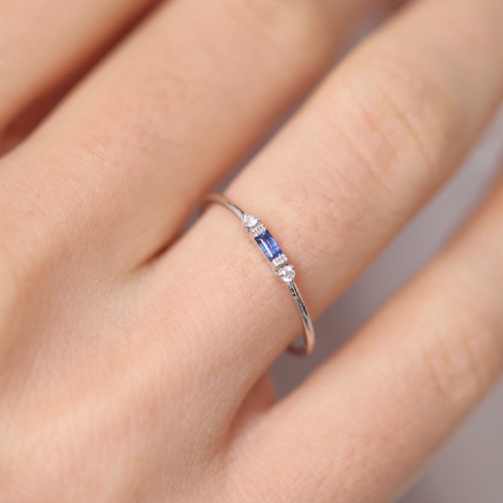 Baru Mawar Emas Wanita Hijau Zirkon Cincin Berlapis Emas 18K