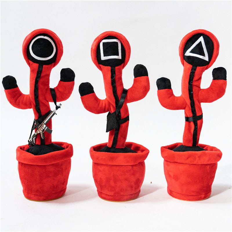 mainan boneka dancing cactus doll SQUID GAME kaktus goyang menari pakai USB