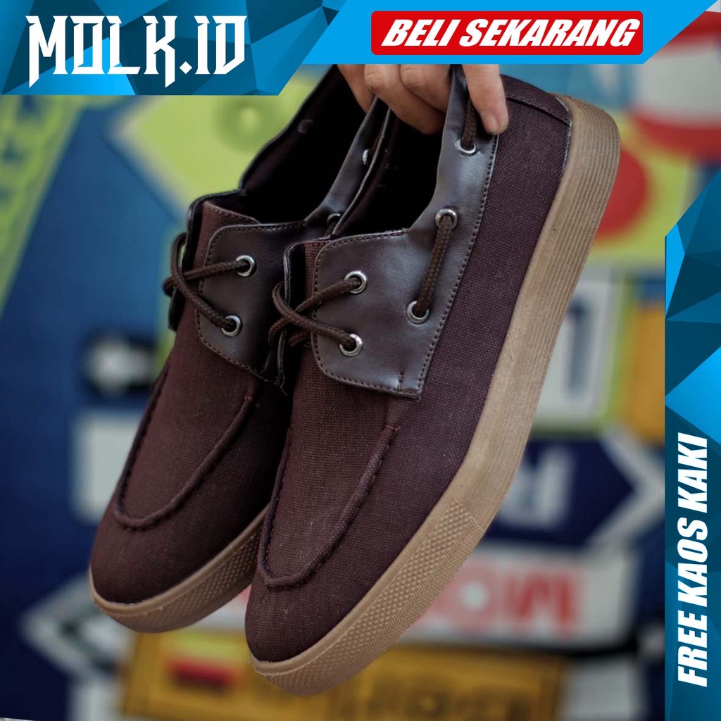 MOLK|Sepatu Kasual Slip On Pria Casual Santai Original Fashion Kekinian Bahan Kanvas Main Gaya