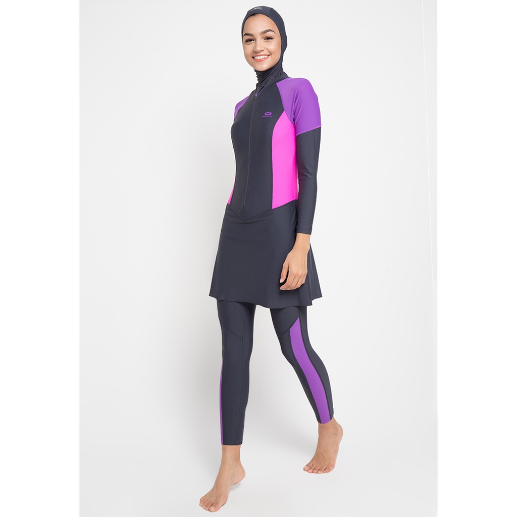  Opelon  Ladies Diving Moslem Dark Grey Shopee Indonesia