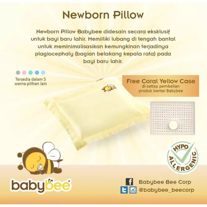 Babybee Newborn Pillow With Case Bantal Bayi dan Sarung - BJ001