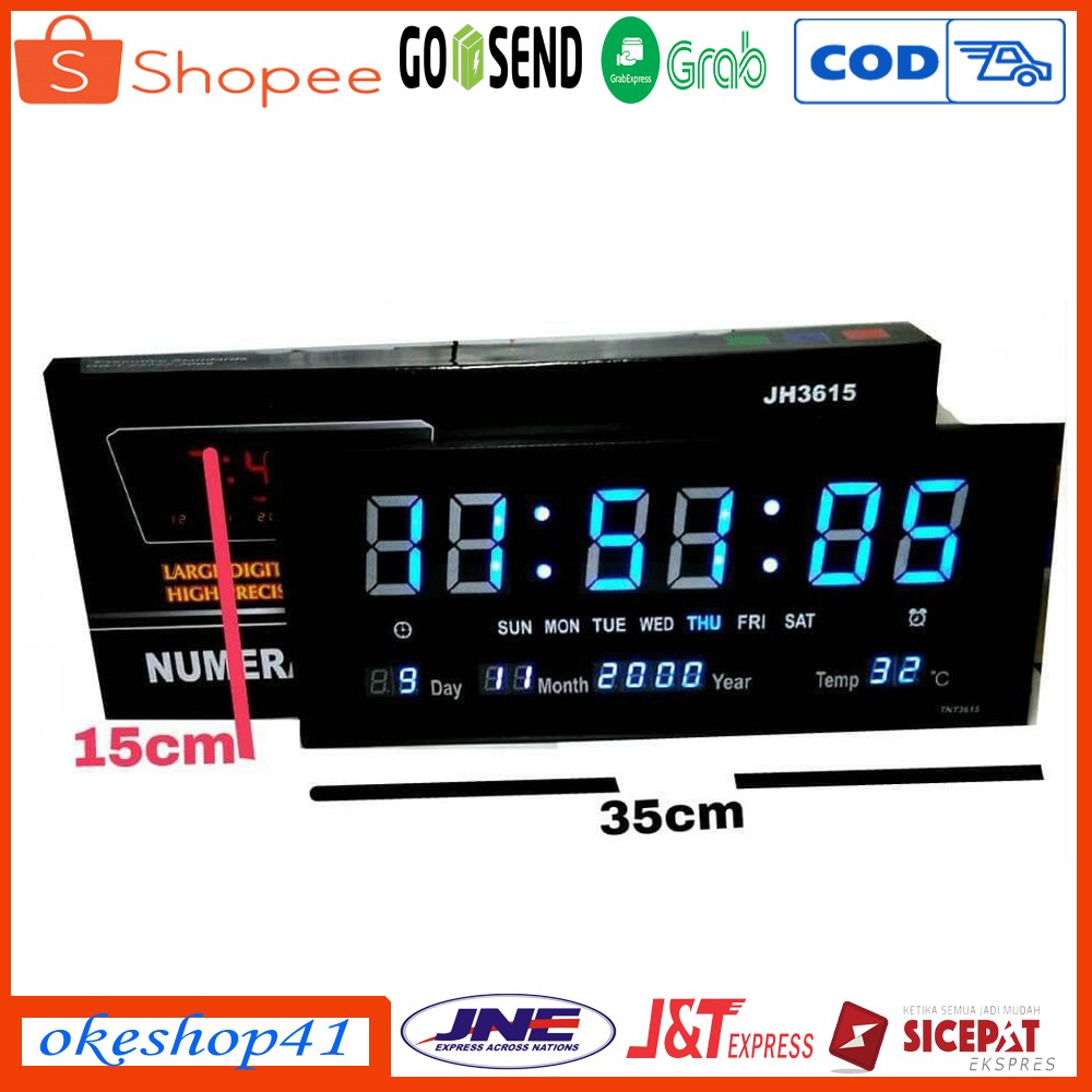 Sonifer Jam Dinding Digital LED Meja Clock SMS-3615 Biru