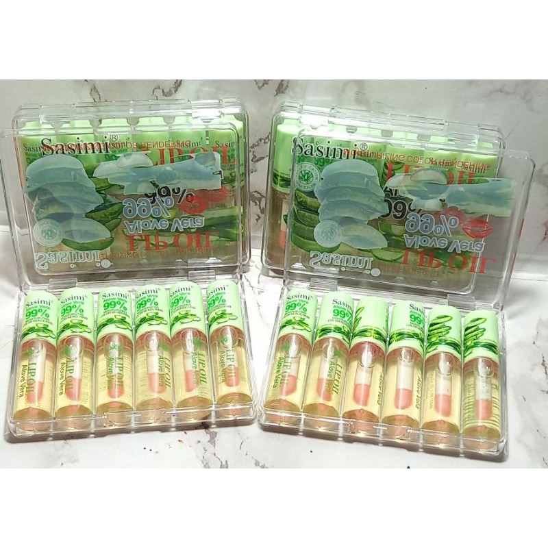 PROMO 6PCS LIP OIL VIT BIBIR 99%ALOEVERA SASIMI NO.2886