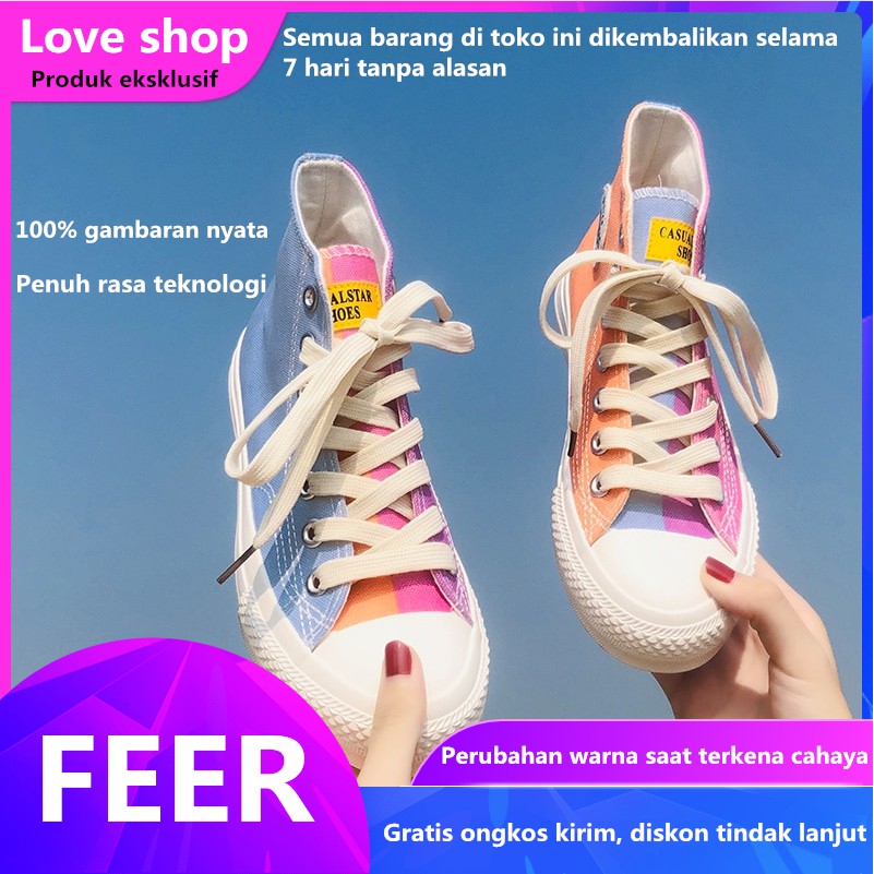 2021 Sepatu Kanvas Pengubah Warna Tinggi atas Sepatu Ajaib