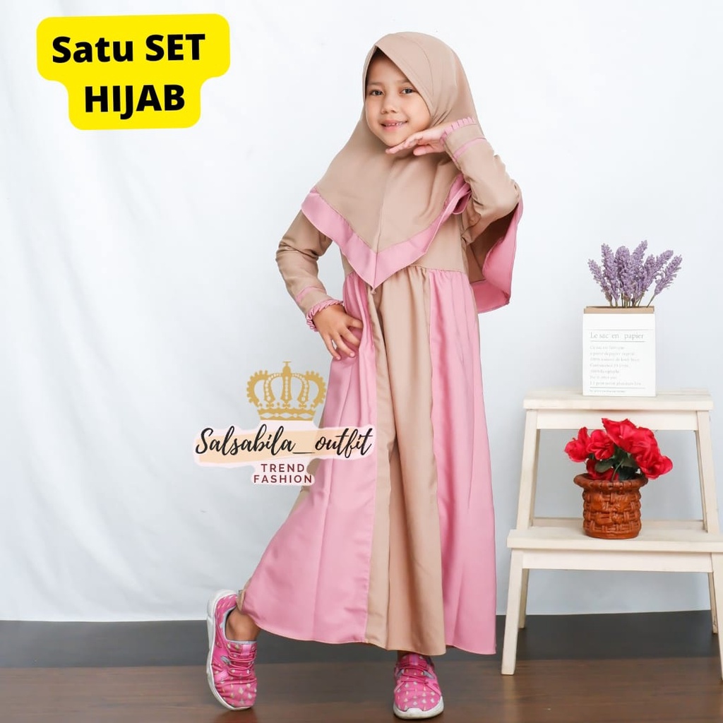 GAMIS COUPLE IBU DAN ANAK / SYARI PLUS KERUDUNG GAMIS TERBARU / GAMIS COUPLE IBU DAN ANAK / GAMIS KE