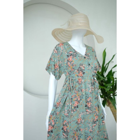 Daster kimono A line rok lebar| Daster ibu menyusui ibu hamil | nursingwear sleepwear-2