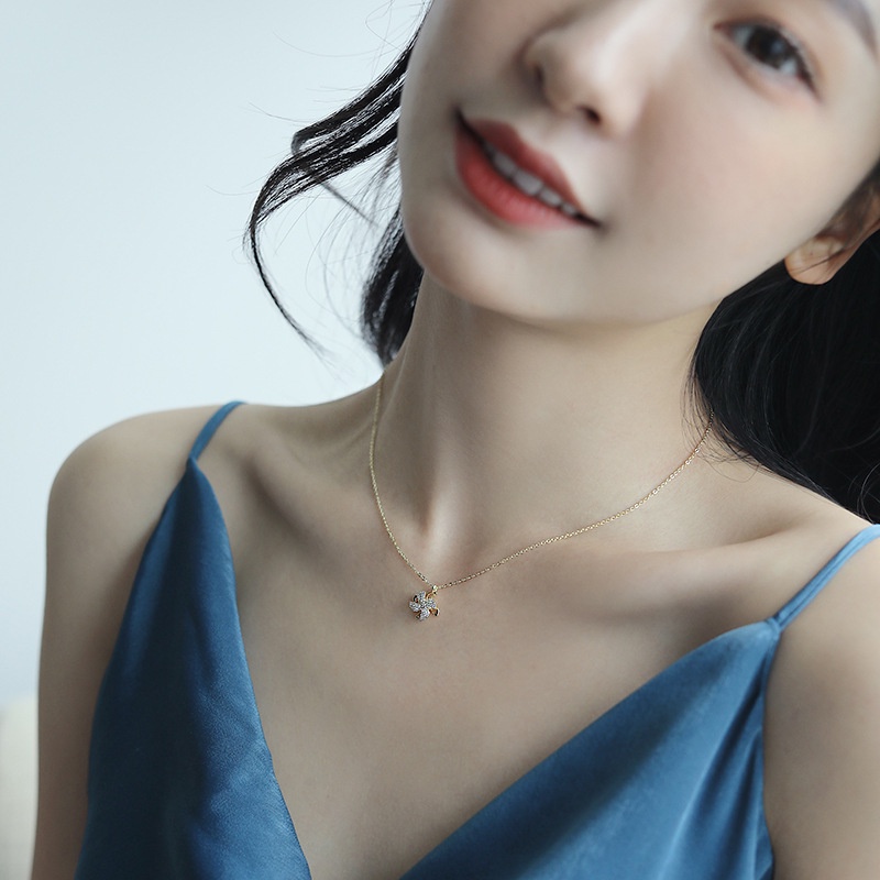 Japan and South Korea New Rotating Windmill Necklace INs Trend Simple and Wild Clavicle Chain Pendant Fashion Accessories Jewelry Gift