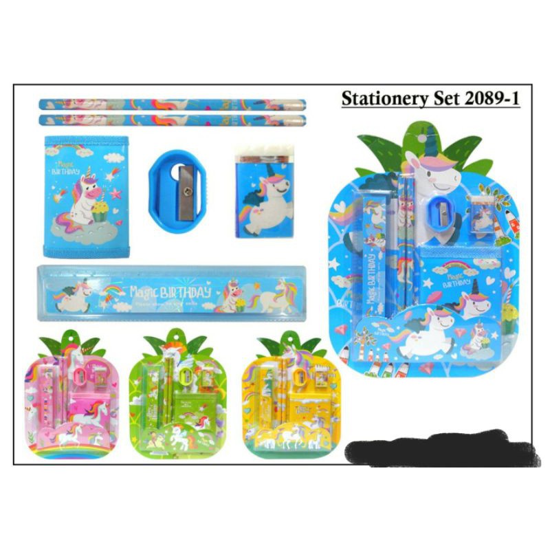 paket alat tulis/stationery set/study set ada dompet/NANAS-6