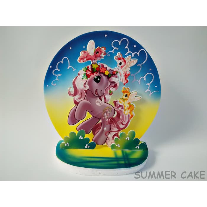 Background / Hiasan Kue Kuda Pony ( Little Pony )