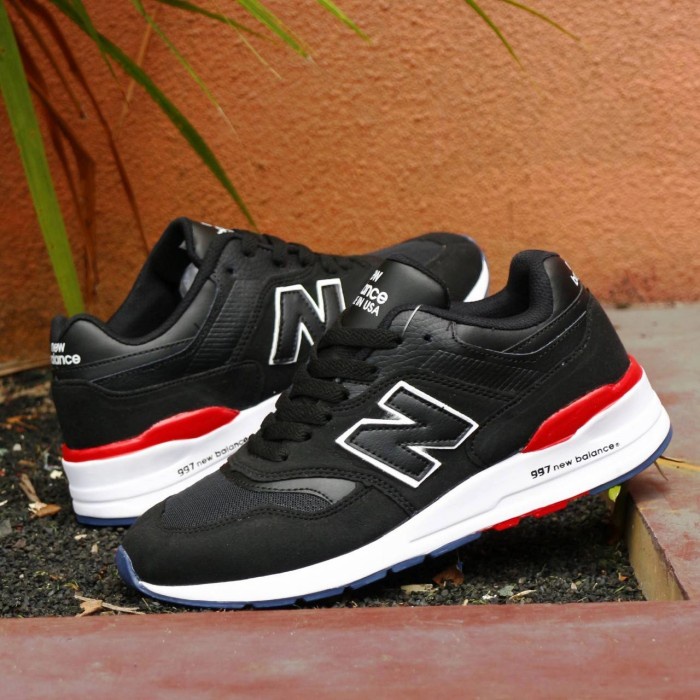 Sepatu Pria NB1500 Sneakers Running Casual Sport Pria Premium - hitam merah, 38