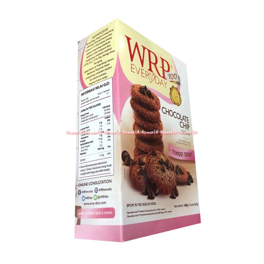 WRP Everyday Chocolate Chip Cookies 12sachet Snack Cemilan Diet Coklat W.R.P Wrp Every Day Cukies 12 sachet