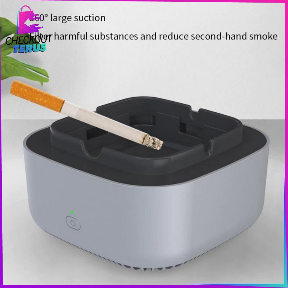 CT C509 Asbak Tempat Abu Rokok Otomatis Tanpa Asap Multifungsi Pembersih Udara Ion Negatif Purifier Smoke Ashtray Cleaner