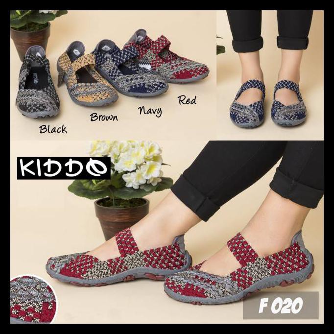 {BISA COD} Kiddo F 020 Original sepatu wanita anyaman rajut  KIDDO TERBAIK Kode 1161