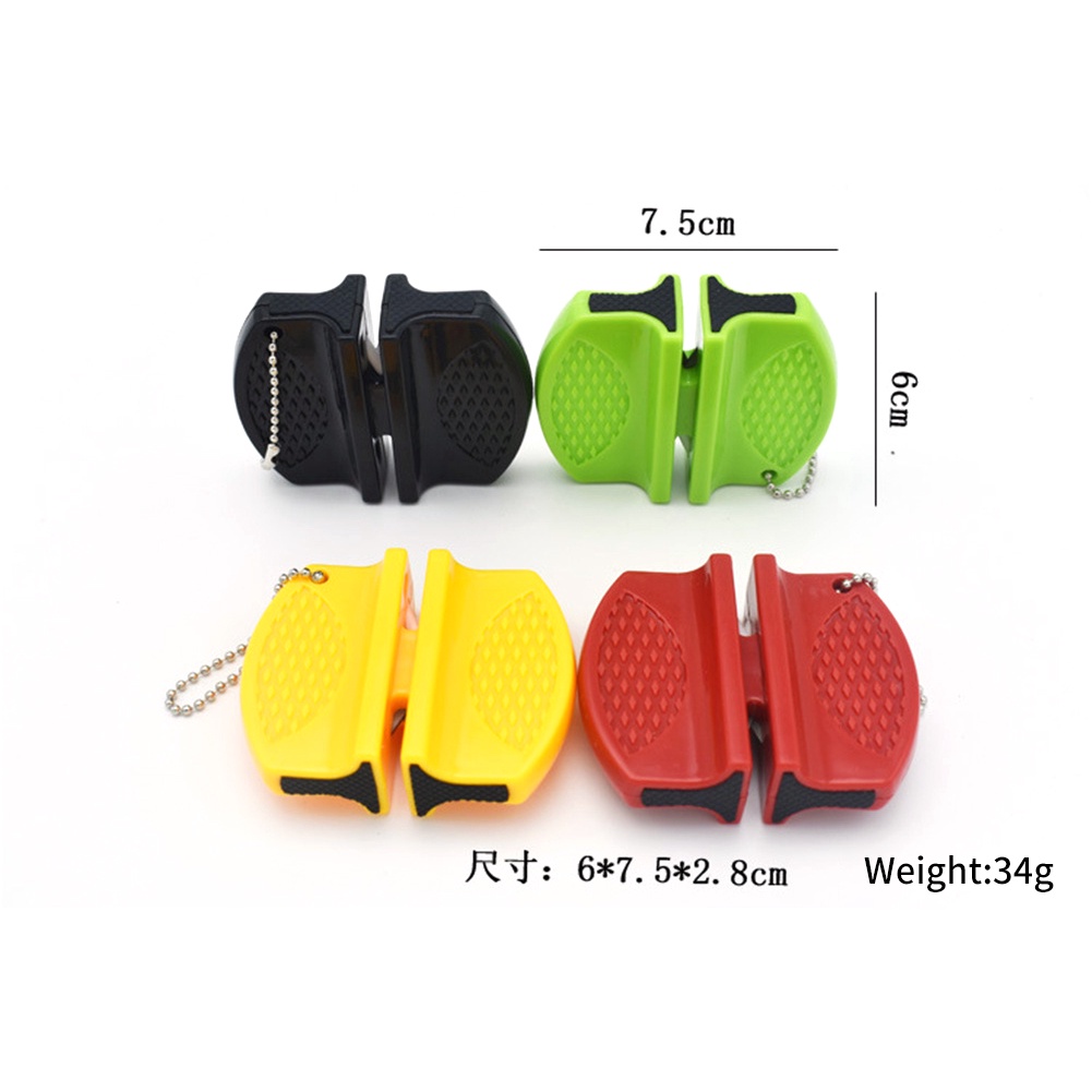 ღ Mini Dua Sisi Pengasah Pisau Multifungsi Gerinda Portable Butterfly Tipe Berkemah Pisau Pemegang Batu Asah dengan Non Slip Dapur pisau Aksesoris