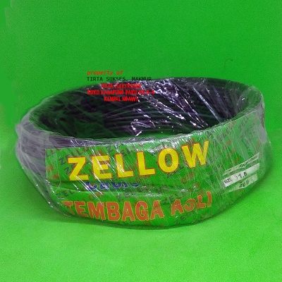 Kabel NYA ENGKEL 1.5 Tunggal  TEMBAGA ASLI (NON STANDART) 20 M FULL (ZELLOW)