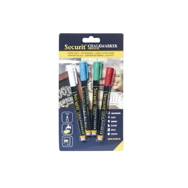 

Spidol Lukis KAC | Securit ChalkMarker Chalk Pen Original Colour Set 4