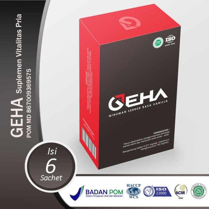 GEHA - Suplemen Stamina Pria - Kopi Penambah Vitalitas Pria 1 Box isi 6 Sachet