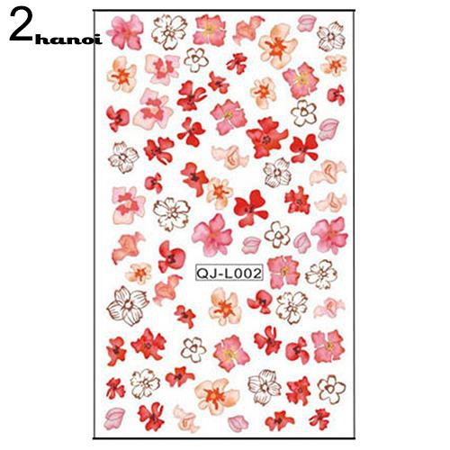 【Wholesale price❤】HNStiker Decal Motif Daun Maple / Kupu-Kupu / Bunga untuk Dekorasi Manicure