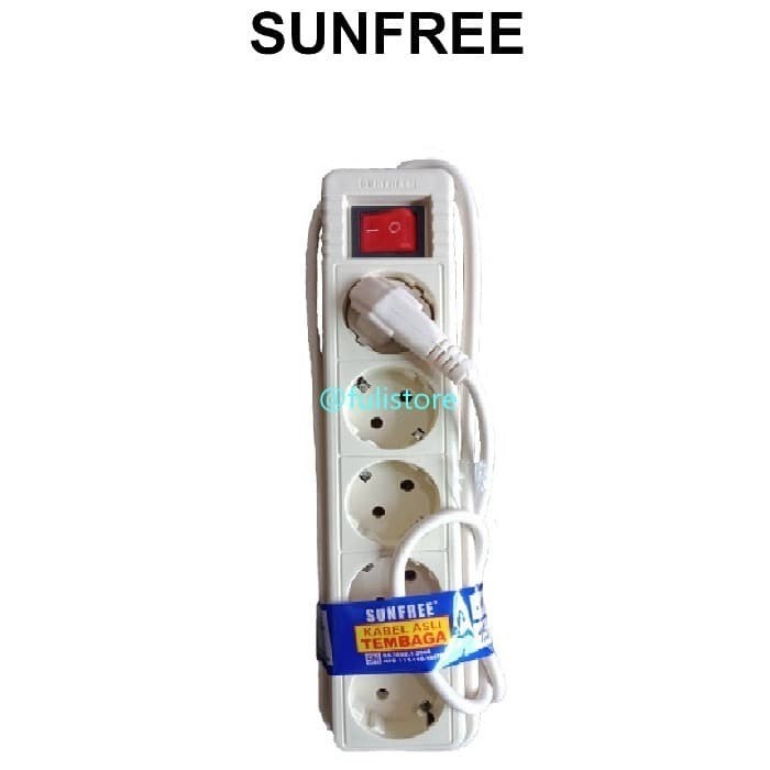 Sunfree Stop Kontak - Kabel Box 3 Meter 5 Lubang - JUPITER 35 SNI