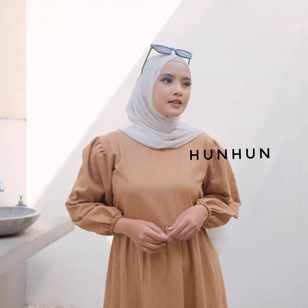 Almira Dress Linen Premium Gamis Linen Hits Termurah Pusatgrosir_solo