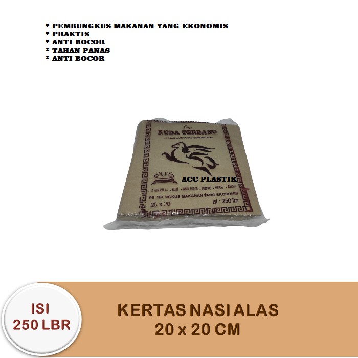 

250 Lbr - Kertas alas nasi kotak / kertas nasi 20x20