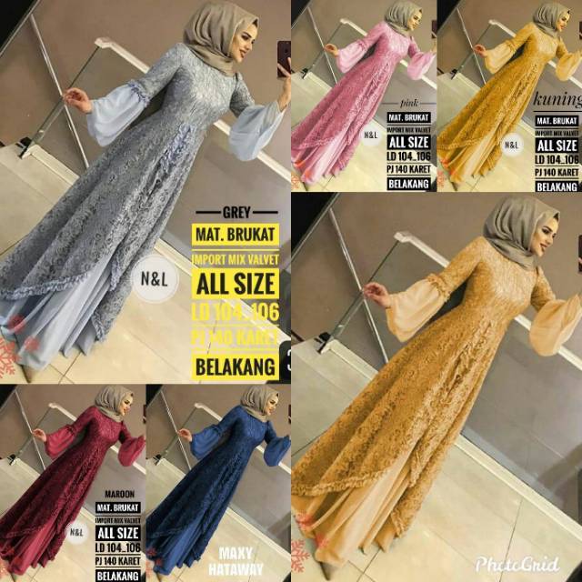 Nf sc Najibah gamis NDSfashion silver