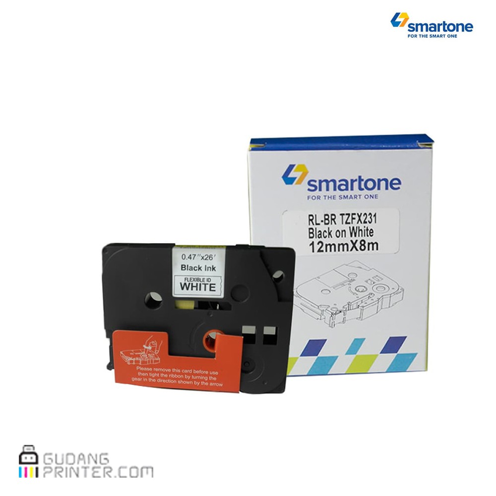 

Smartone Compatible Label Brother TZ FX 231 12 mm x 8m Black on White