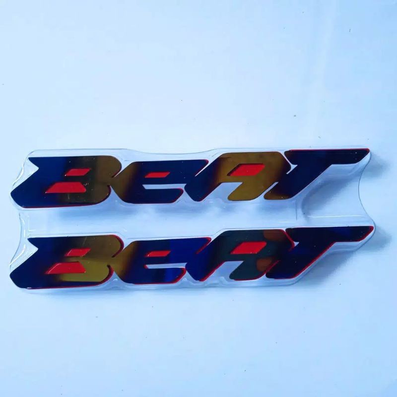 EMBLEM LOGO LAMBANG BEAT TWO TONE 1 SET ISI 2 PCS KIRI KANAN