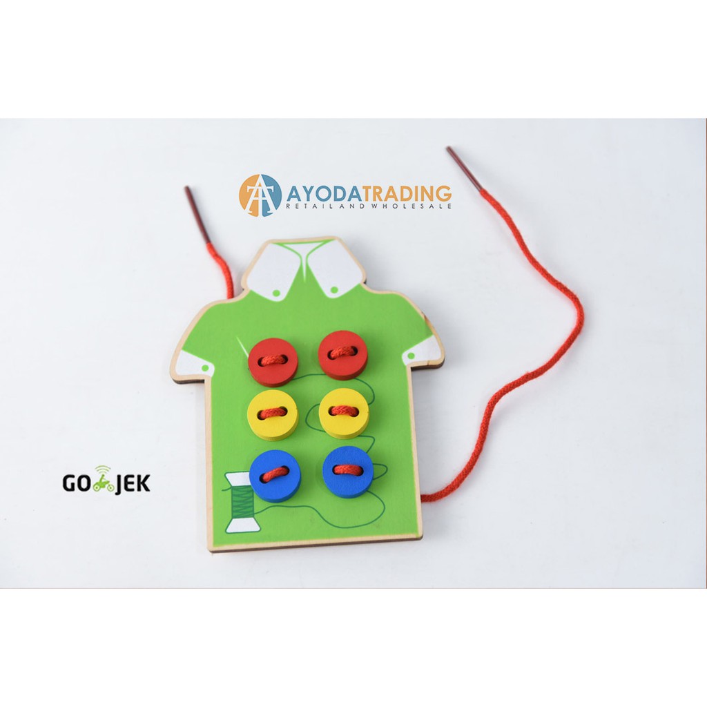 Mainan Edukasi Montessori Jahit Baju Ikat Rope Toys