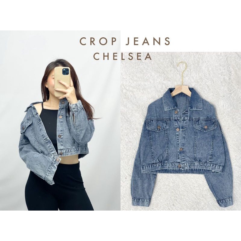 Jaket Jeans Crop Jeans Chelsea Jaket Jeans Import Good Quality Women Jeans Jaket Fashion Import