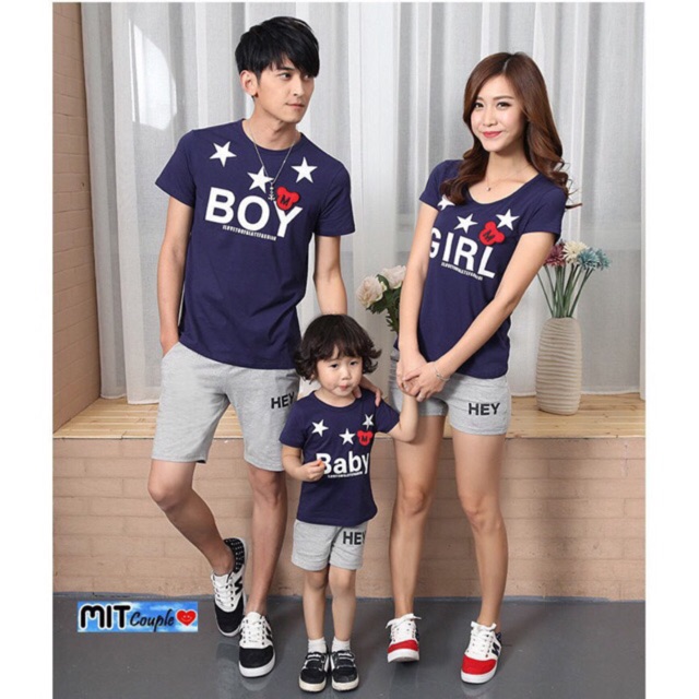 BAJU COUPLE FAMILY BOY GIRL NAVY DC111 HARGA 3 KAOS