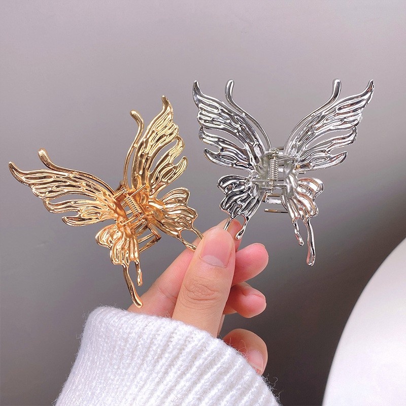 Jepit Rambut Bentuk Kupu-Kupu Bahan Metal Gaya Korea Untuk Wanita Butterfly