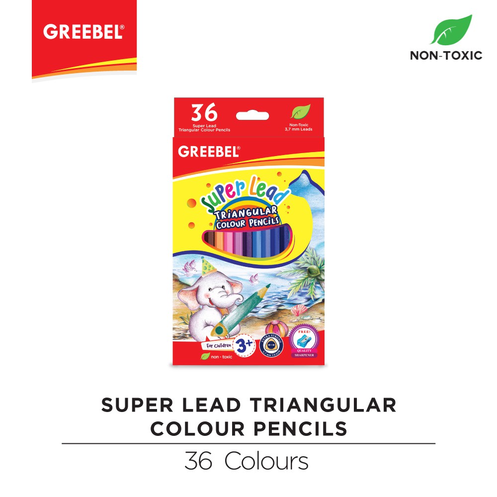 PENSIL WARNA WARNA CERAH BAHAN KUAT GREEBEL /  GREEBEL 3736 Super Lead Triangular