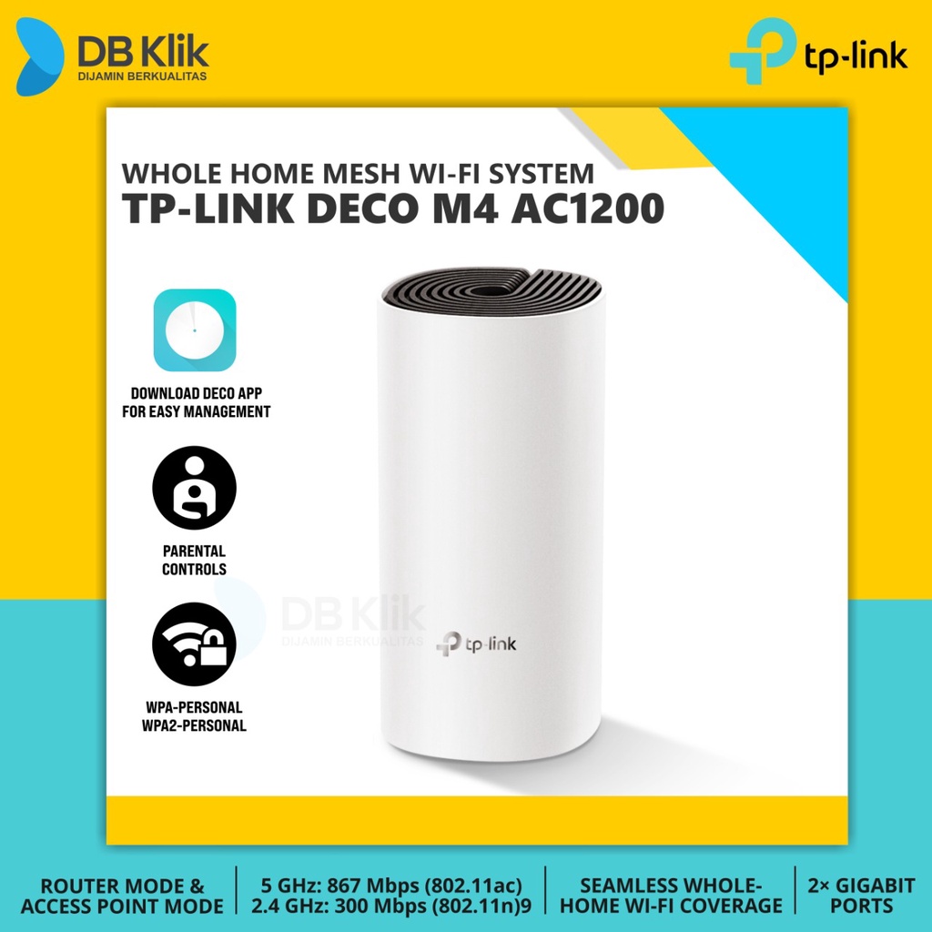 TP-LINK DECO M4 AC1200 Whole Home Mesh Wi-Fi System - DECO M4 1-PACK