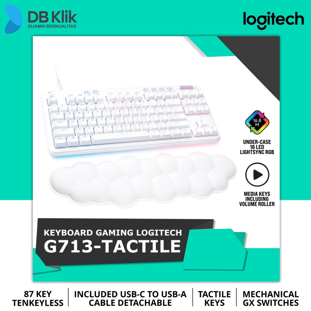 Keyboard Gaming Logitech G713 Wired RGB Lighting- Tactile (920-010427)