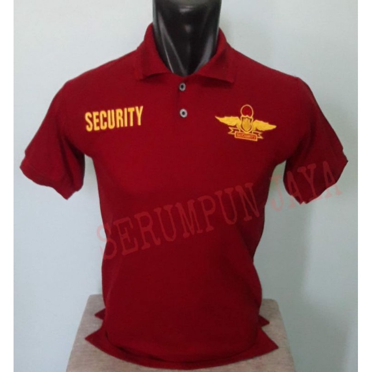 KAOS SECURITY WINGS MARUN - KAOS KERAH SECURITY WINGS MAROON FULL BORDIR