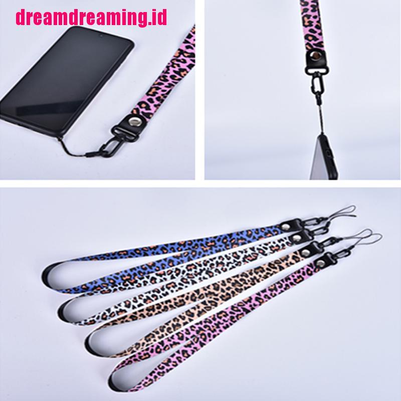 Strap Leher Motif Leopard Untuk Handphone / Kunci